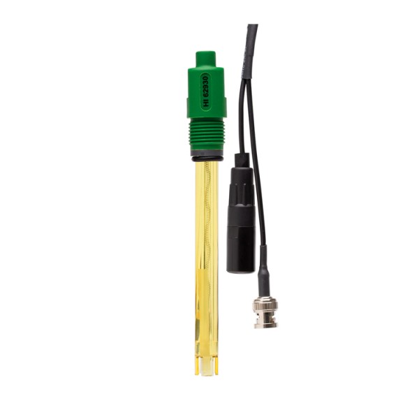 Electrodo amplificado ORP oro, pila intercambiable, cuerpo plástico, unión de fibra, 5m, conector BNC