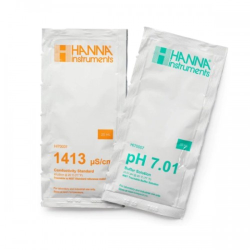 Solución Tampón pH 7,01 y CE 1413 microS/cm 20 bolsas de 20 ml 