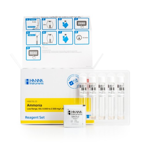 Cubetas test Amonio rango bajo 0.000 a 2.500 mg/L NH4 ISO 23695, 25 test